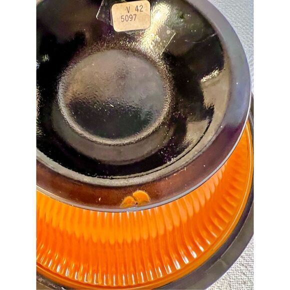 Vintage Art Deco Molded Orange And Black Cased Ribbed Fluted Bowl - Picture 13 of 16